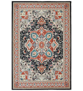 Orange Serapi patterned machine washable rug.